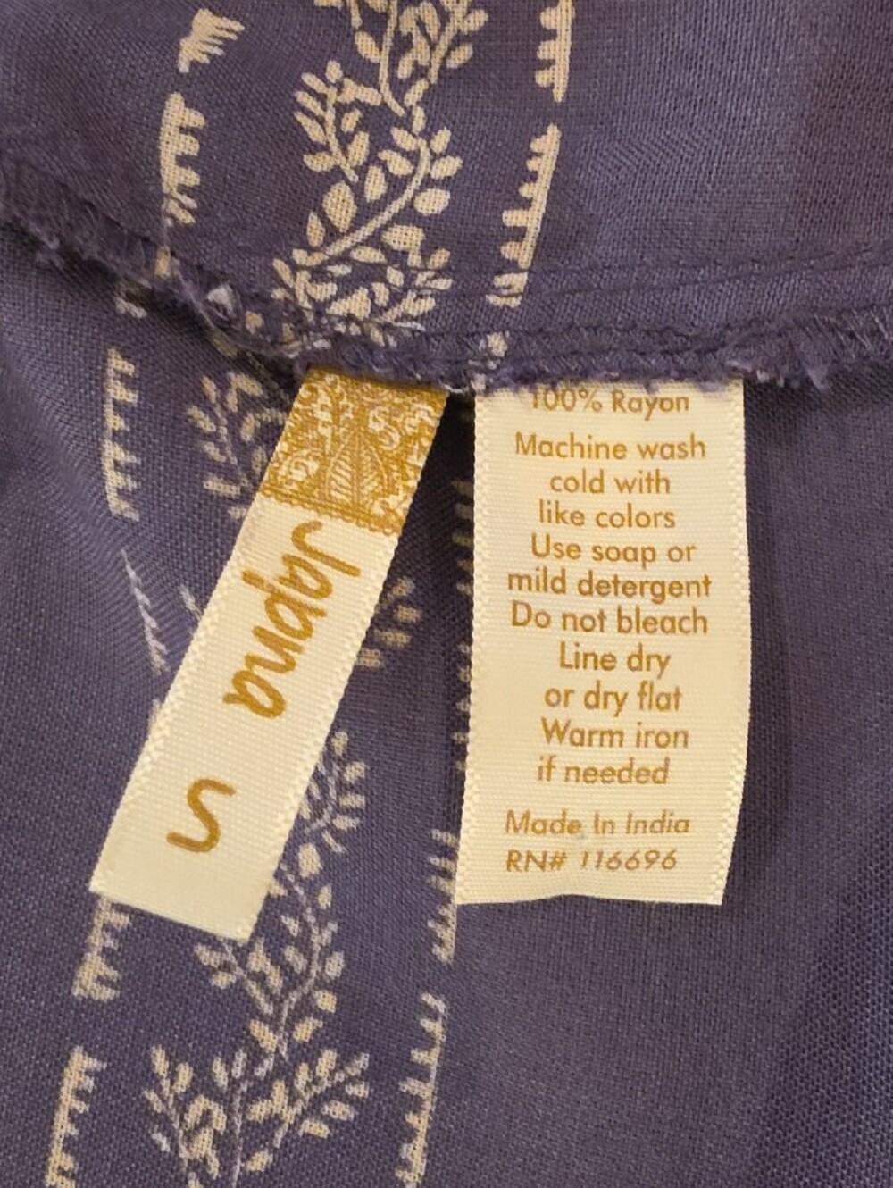 Japna blue/cream true Wrap Top w/ soft oversized sleeves size S great condition - Picture 8 of 8